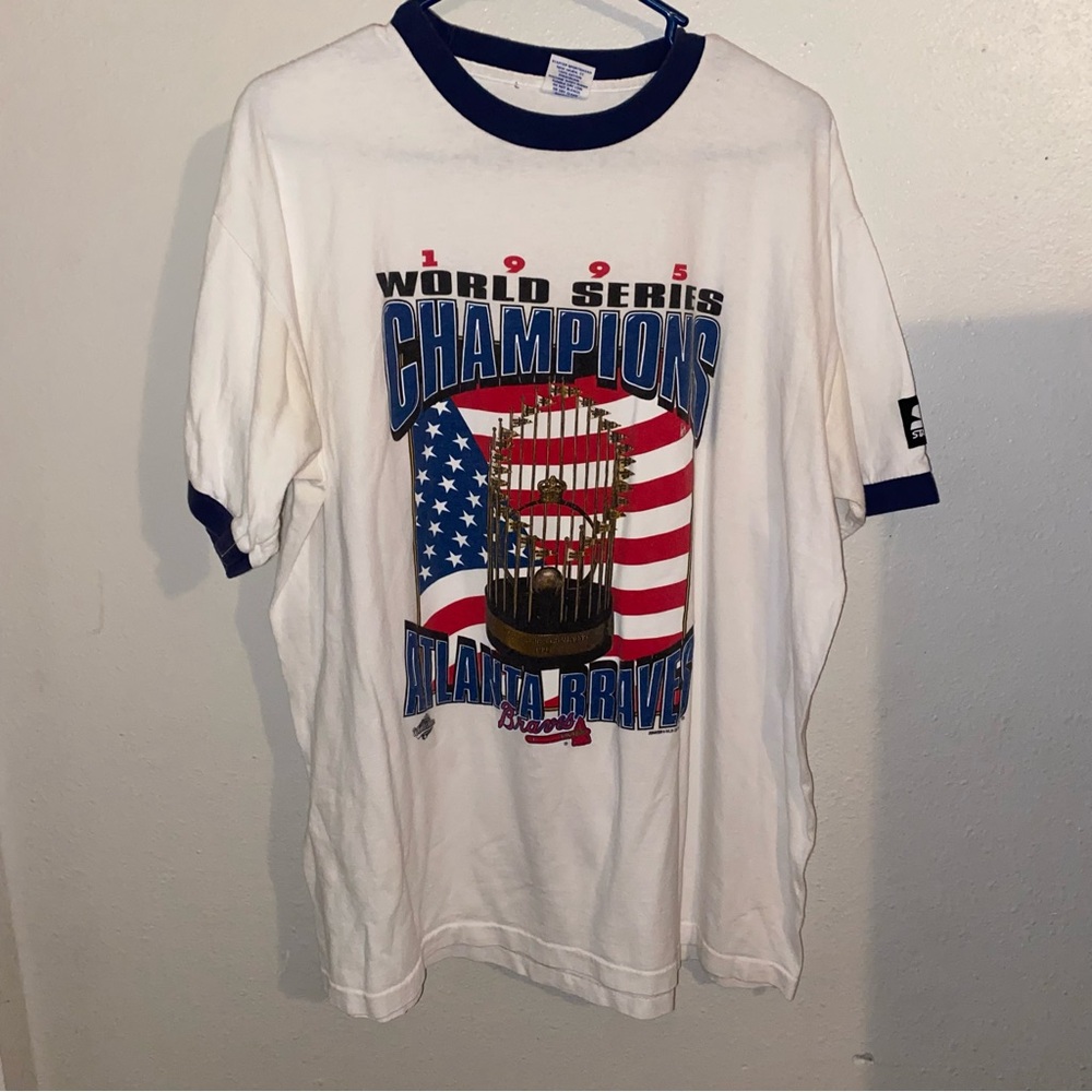 STARTER White and Blue Logo T-Shirt